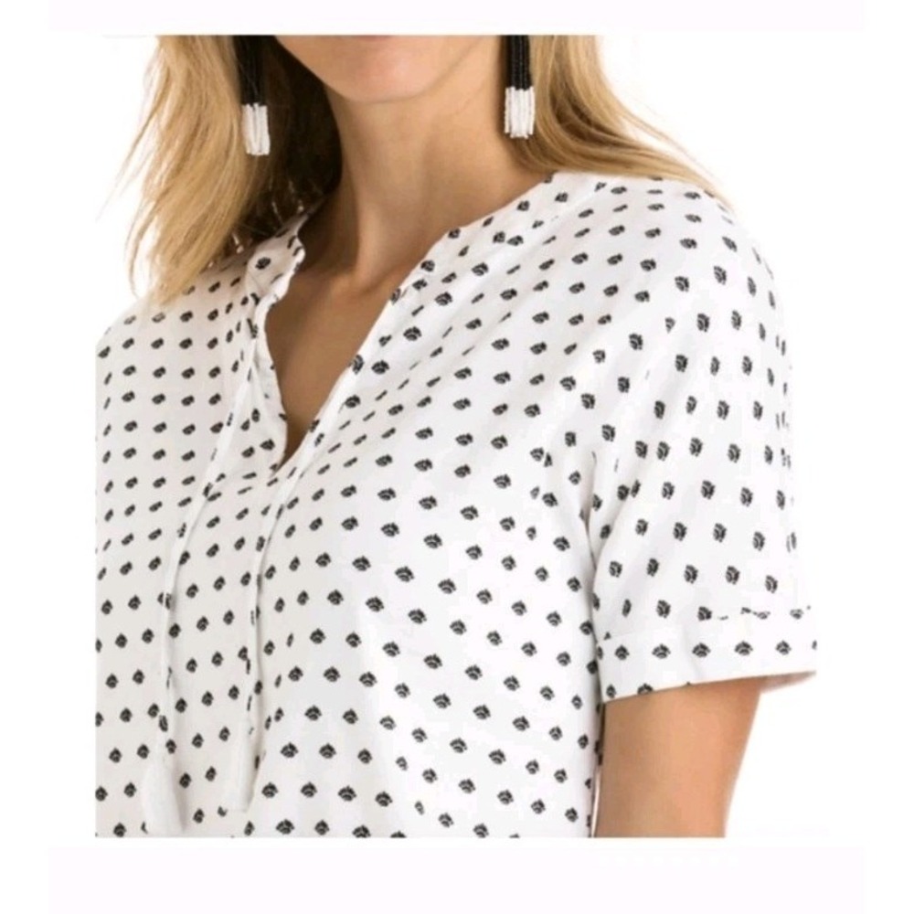 Vineyard Vines Fan Border‎ Print Tunic Dress Linen Womens 4 Preppy Coastal - Picture 2 of 7